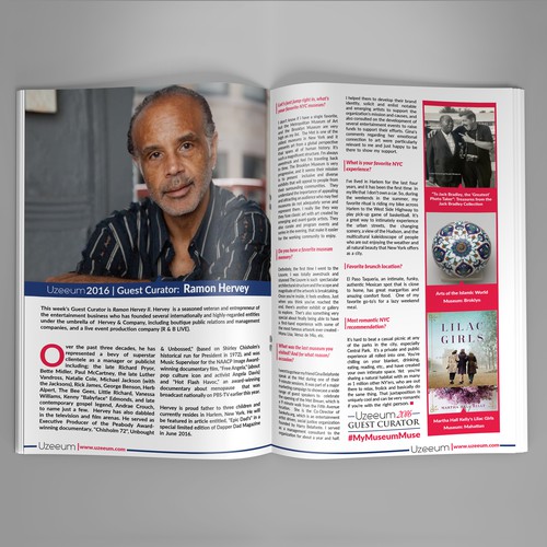 Museum design with the title 'Magazine Interview'