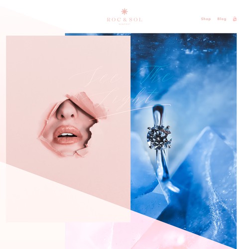 Pink website with the title 'Website Concept for Jewelry Company'