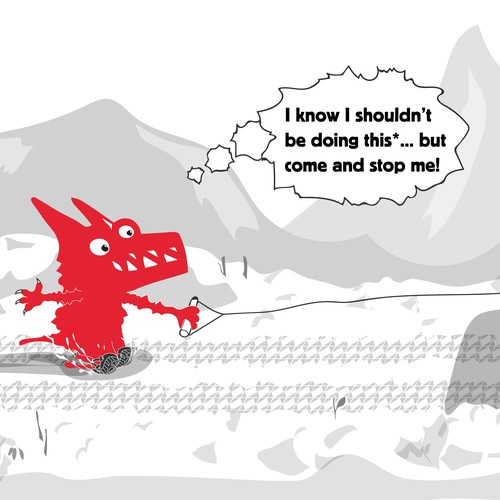 Wolf artwork with the title 'Knee professional pads illustration'