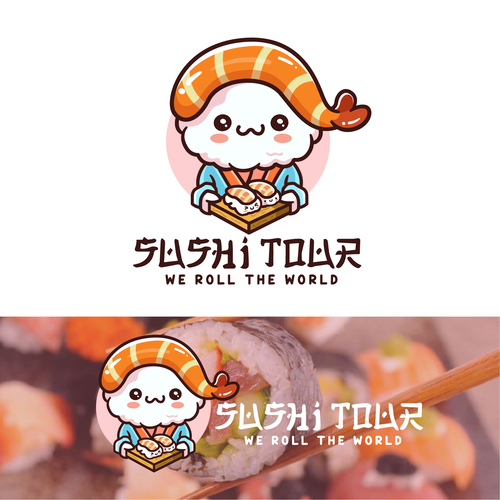 Chibi design with the title 'Sushi Tour Logo'