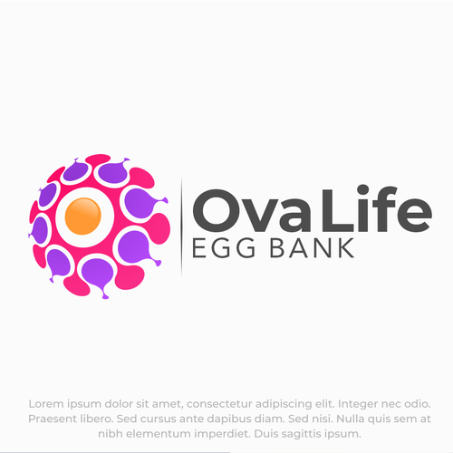 Biotech logo with the title 'Modern & Scientific Ovum Concept for Ova Life'