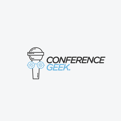 Microphone logo with the title 'Logo for Conference Geeks'