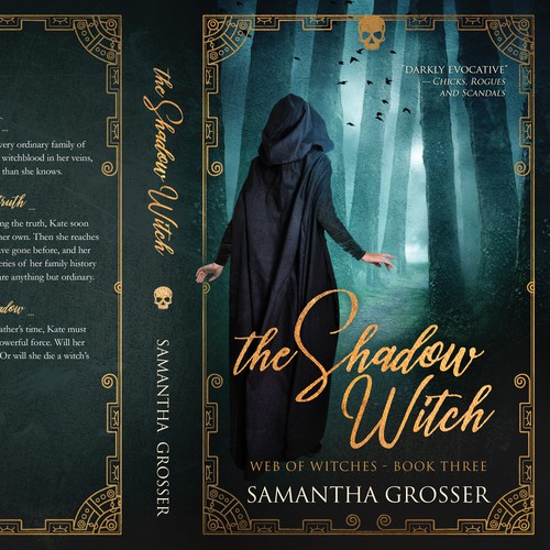 Historical design with the title 'The Shadow Witch'