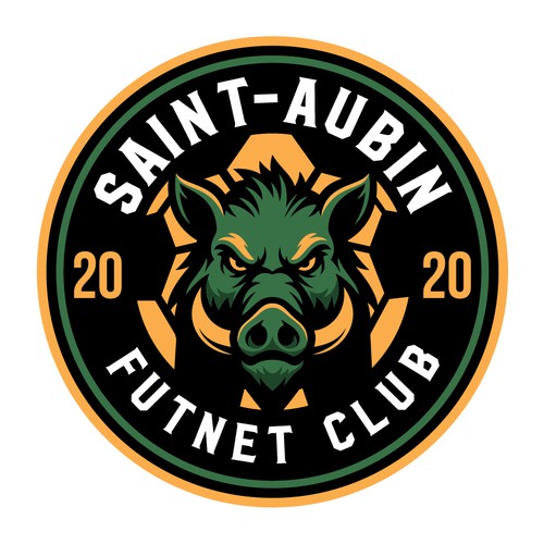 Soccer team logo with the title 'Saint-Aubin Futnet Club'