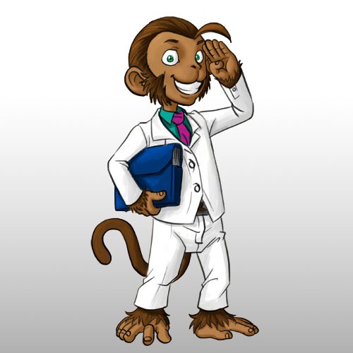 Monkey artwork with the title 'Monkey illustration wanted (bet you don't see that every day!)'