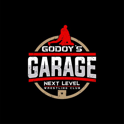 Garage logo with the title 'Godoys Garage Next Level Wrestling Club'