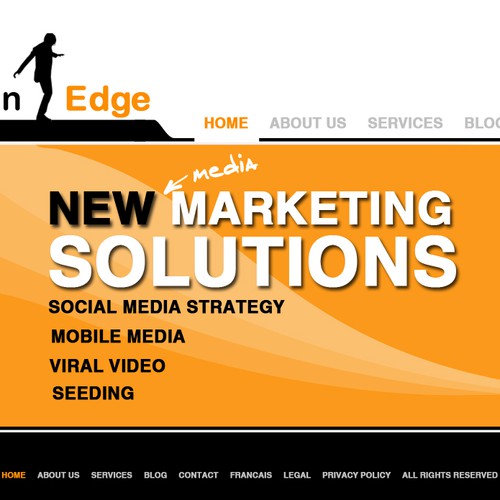 Orange website with the title 'Aaron Edge Website Design'