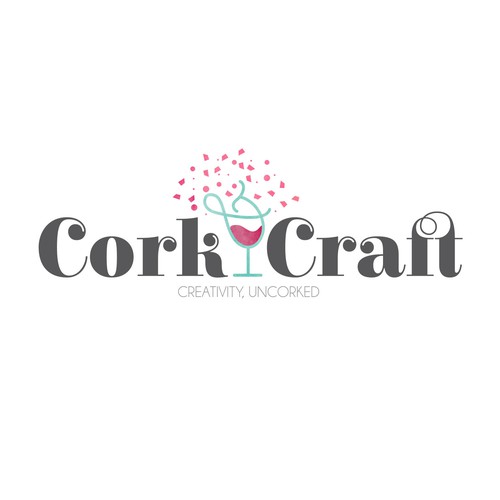 Confetti logo with the title 'Logo concept for a wine and paint business'