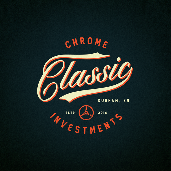 Steering wheel logo with the title 'Chrome Classic Investments'