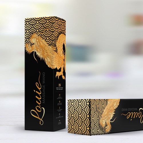 Black packaging with the title 'Louie Massage wand'