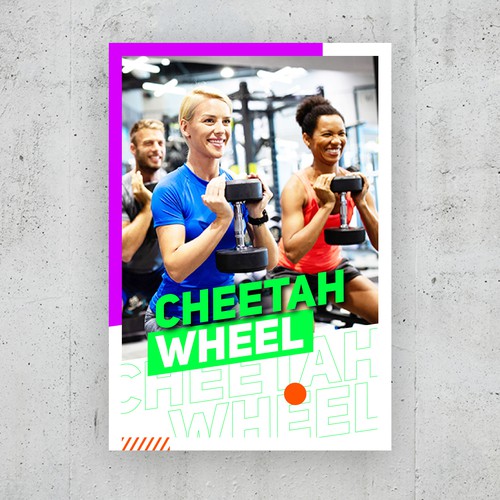 Neon design with the title 'Digital Course Posters for a New Fitness App'