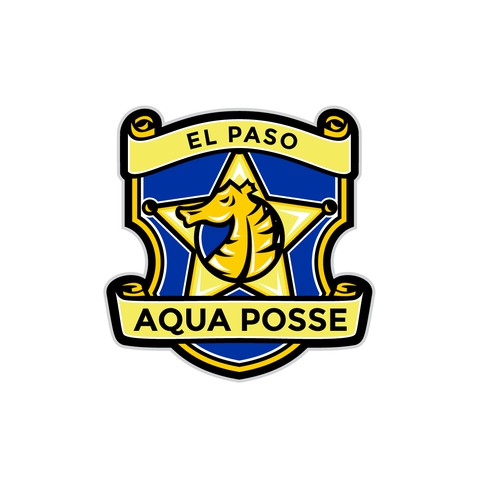 Seahorse design with the title 'El Paso Aqua Posse'