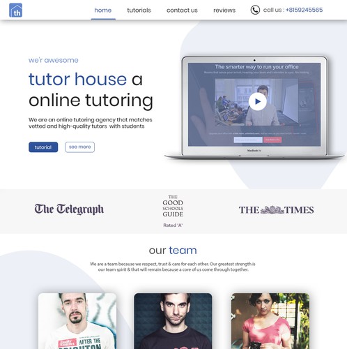 Awesome website with the title 'tutor house web-design'