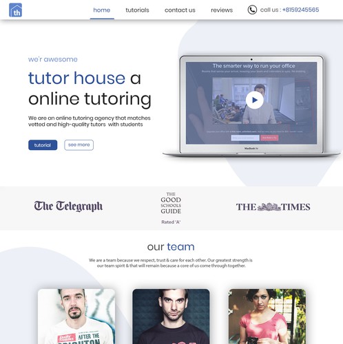 Video website with the title 'tutor house web-design'
