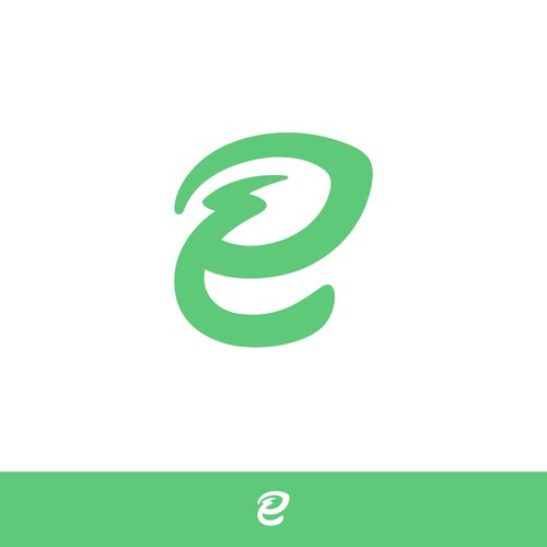 Lightning logo with the title 'Eco Energy Letter E Logo - Ready For Sale'