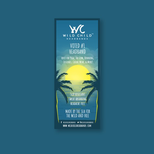 Beach artwork with the title 'WILD CHILD illustration'