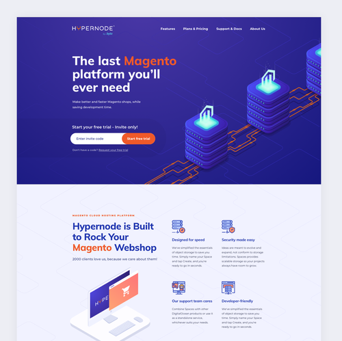 Illustration website with the title 'Hypernode Homepage'
