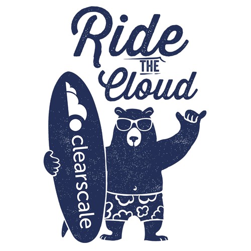 Fun design with the title 'Bear Surfer T-shirt v2'