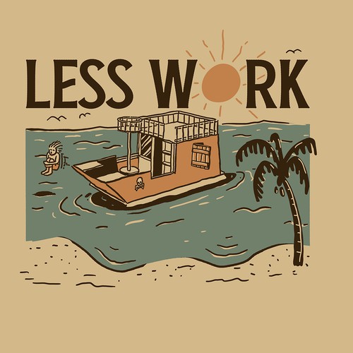 Vintage t-shirt with the title ' "Less Work"'
