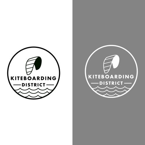 Patch logo with the title 'Kiteboarding District Logo'