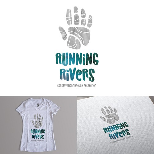 Conservation logo with the title 'Logo for Running Rivers'