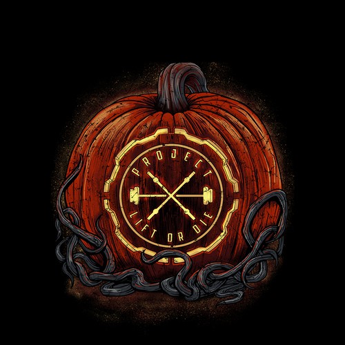 Pumpkin design with the title 'Logo Halloween Theme TSHIRT design'