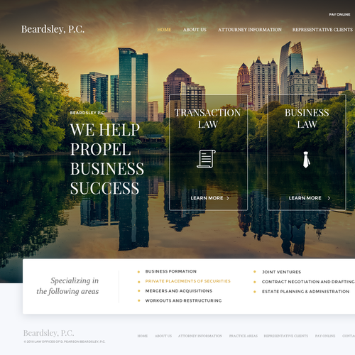 Lawyer website with the title 'Law firm design'