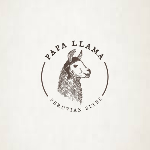 Llama design with the title 'unique & iconic logo for a pop up restaurant'