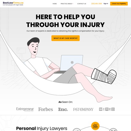 Insurance website with the title 'Design for Lawyer / Law Firm Website'