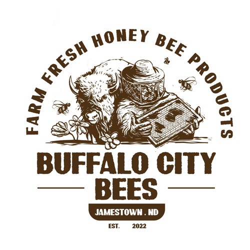 Buffalo design with the title 'Buffalo City Bees Logo Design '