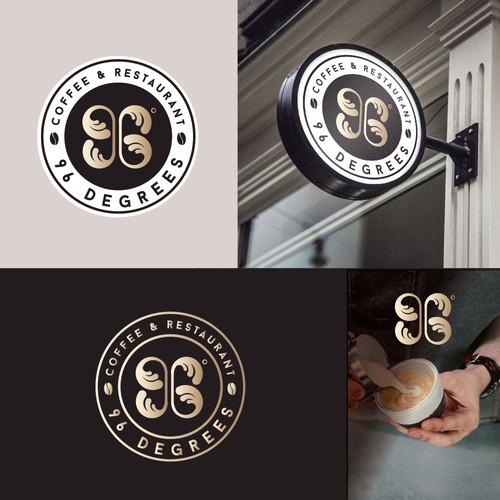 Coffee shop brand with the title 'Logo design for 96 Degrees Coffee '