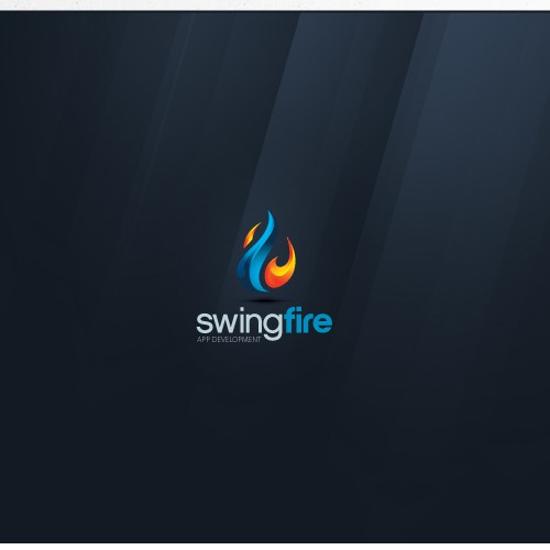 Swing标志的标题的设计标志旋火——应用程序开发公司!”