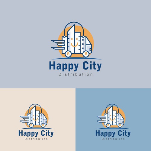 Distribution logo with the title 'Happy City Distribution'