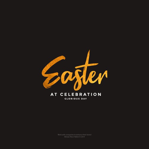 Easter design with the title 'Easter at Celebration - Glorius Day'