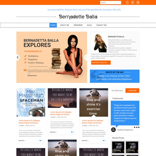 Infographic website with the title 'Bernadette Balla Blog'