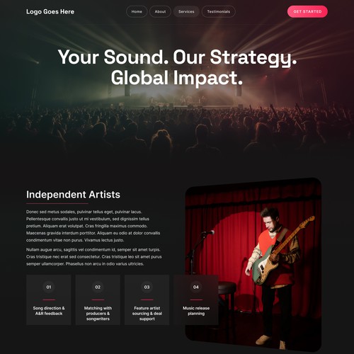 Music website with the title 'brave industries'