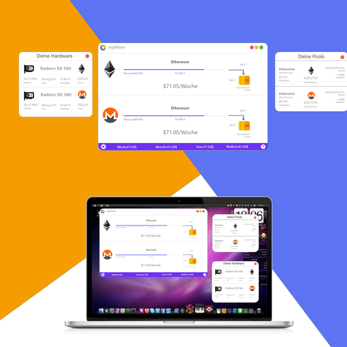 Desktop design with the title 'crpto currency design'