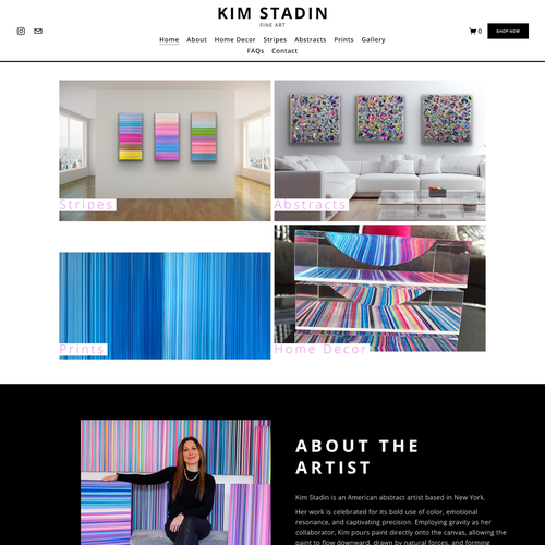 Search engine design with the title 'Kim Stadin Fine Art SEO'