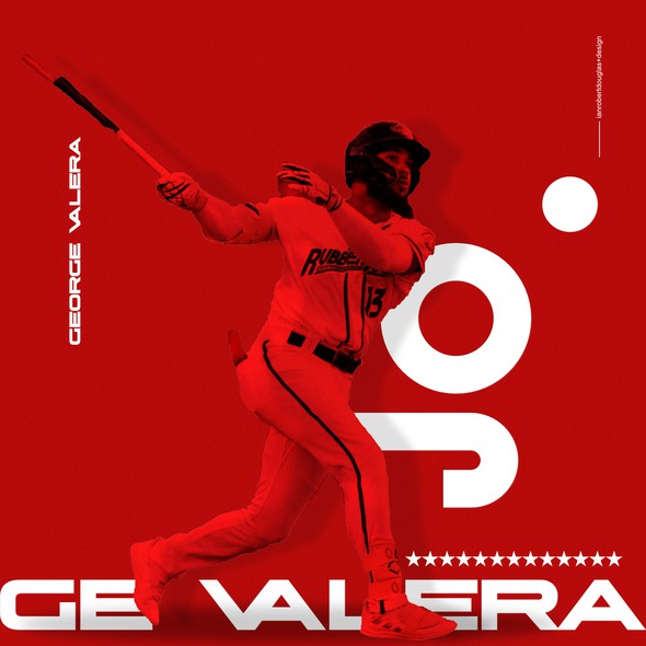 Leader logo with the title 'Unique icon for rising baseball star George Valera'