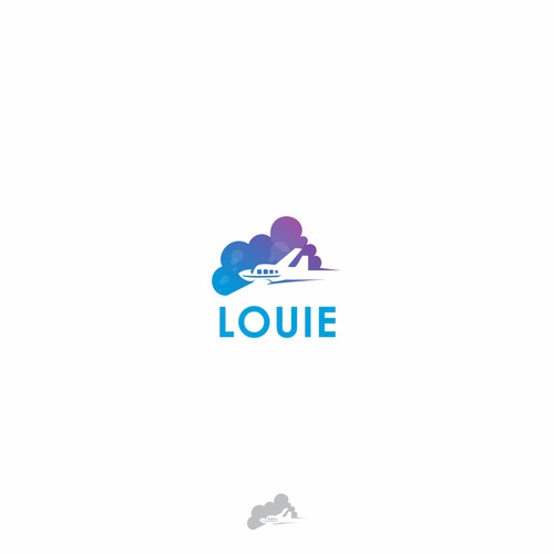 Magenta design with the title 'LOUIE'