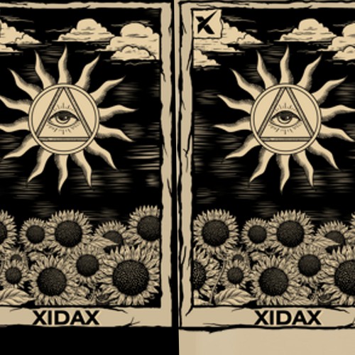 Sunflower design with the title 'tarot card'