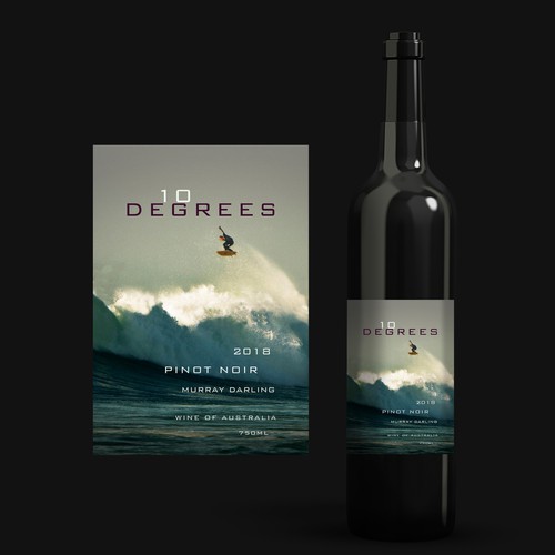 Energy label with the title 'Australian Wine Label - Ten Degrees'