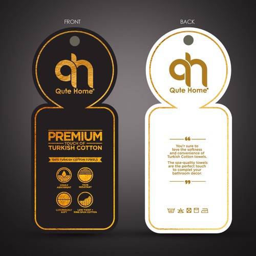 Tag design with the title 'Tag for bath towel'