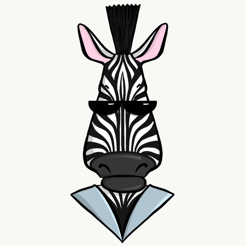 Zebra design with the title 'Cool looking Zebra'