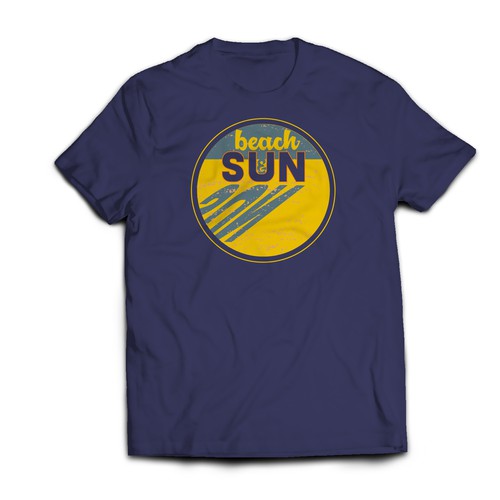 Beach t-shirt with the title 'Beach and Sun vintage T-shirt'
