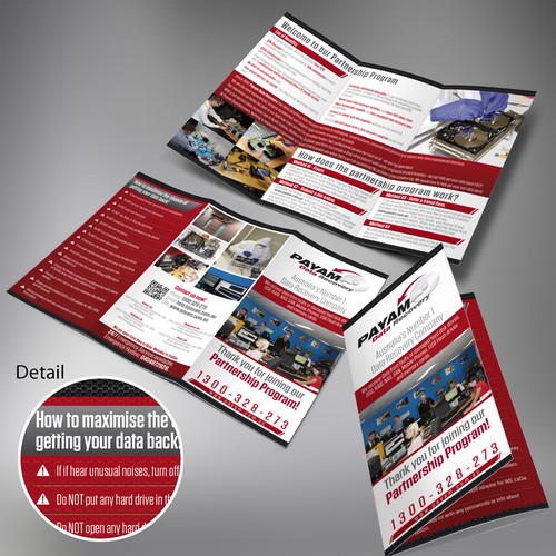 Hardware design with the title 'Payam Data Recovery Pty Ltd needs a new brochure design'