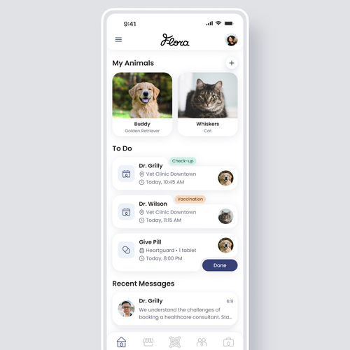 Modern design with the title 'Mobile App Design for a Modern Pet Management Platform'
