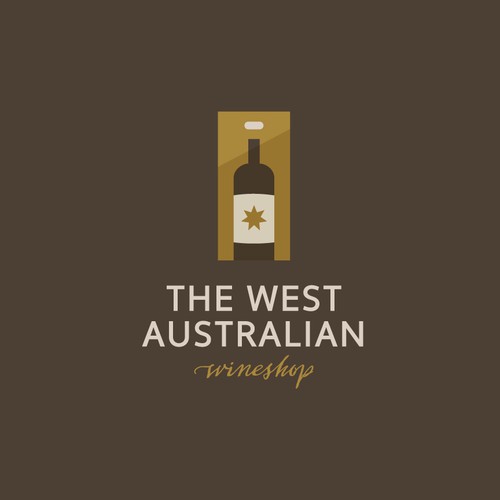 Taupe logo with the title 'Logo concept for The West Australian Wineshop'