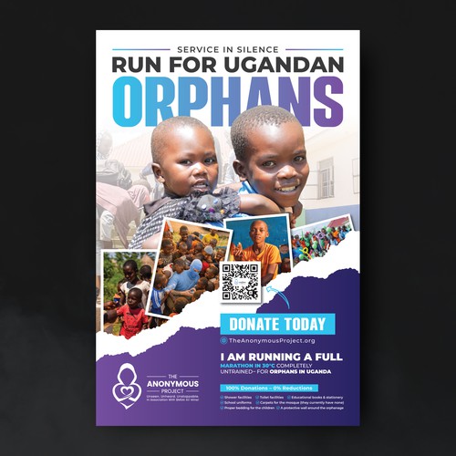 Campaign design with the title 'Nonprofit Charity Poster Design – Fundraising Campaign for Orphans in Uganda'