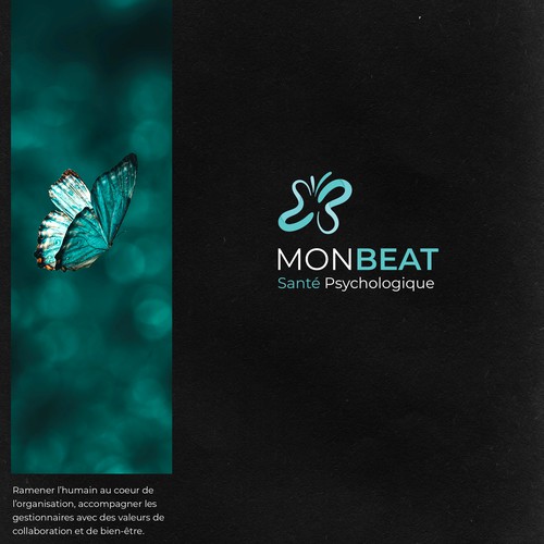 Psychology brand with the title 'Butterfly Logo for MonBeat'